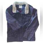 Ruff Hewn Coat Girls Size Medium Navy Blue Barn Chore Coat Button Down Rugged Photo 0