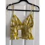 Sim & Sam  Chartruese‎ Leaf Tank Hippie Boho Fesitval NEW Small Photo 3