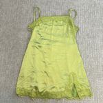 Beginning Boutique NWT NEW  “Stella Lace Trim Dress Green” lime satiny mini Photo 6