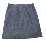 J.Crew Herringbone Wool Blend Charcoal Gray Black Button Front Mini Skirt 0 Photo 4