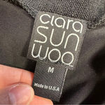 Clara Sun Woo Open Front Drape Cardigan Jacket Faux Leather Knit Goth in Black M Size M Photo 10