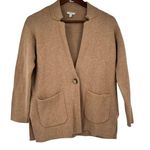 Talbots Camel Brown Long sleeve wool Sweater cardigan Coat Pockets small petite Photo 0