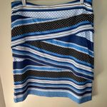 J. McLaughlin Nicola Tiered Catalina Skirt Blue White Black Geometric Print MED Photo 2