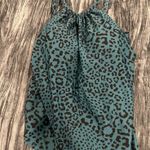 Kona Sol Teal Leopard Print Sleeveless Swim Top by  Size XL Photo 0