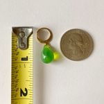 Handmade green opal teardrop Czech glass simple minimalist earrings💚 Photo 6