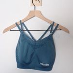 Gymshark Bra Top Womens Energy Seamless Strappy Laser Cut Workout Stone Blue Photo 0