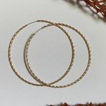 Sliver And Gold Textured Hoop Earrings Photo 1
