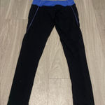 Kyodan  Black and Blue Striped Leggings Photo 0