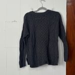 Madewell  Dark Gray Cable Knit Sweater Long Sleeve Crew Neck Women medium Photo 3