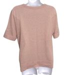 Akris Punto Lurex Knit Short Sleeve Metallic Rose, Blush Knit Top 10 Photo 6