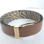 Michael Kors New!  Reversible Leather Belt Zebra Print Gold-tone Logo Buckle SM Photo 5