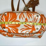 Michael Kors Large orange & white tropical tote bag leather trim Photo 7