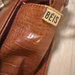 BEIS  Crossbody Tan Brown Cognac Faux Croc Crossbody Purse Bag With Trolly Sleeve Photo 3