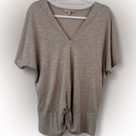 Juicy Couture Y2K Tan Dolman Sleeve Blouse with Twist Front Photo 0