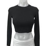 ZARA Women's Black Long Sleeve Crew Neck Cropped Pullover Sweater Top Size S Photo 0