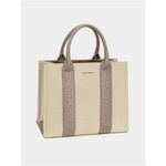 David Jones  Canvas Tote‎ Handbag with Contrast Leather Handles Photo 6
