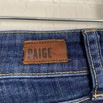 Paige  Dark Wash Raw Hem Low Rise Bermuda Shorts Photo 5