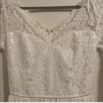 Lulu’s Forever Starts Tonight White Lace Long Sleeve Maxi Wedding Bridal Dress Size XS Photo 3