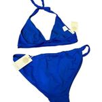 Ramy Brook NWT  bikini set azure Lana bottom, Rhode top Sz L Photo 1