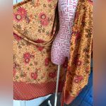 Rizky Indonesian Batik Kimono Robe Silk (Per Tag) Duster Wrap Marigold Floral OS Orange Size undefined Photo 6