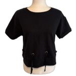 Fabletics | Odin Cinch Waist Detail Black Tee French Terry Fabric Size XS Photo 3