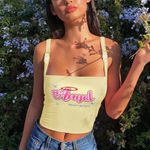 Y2K Big Buckle Crop top! %99 ANGEL Yellow Size M Photo 0