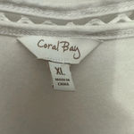 Coral Bay  Lagenlook Top White Fishnet 3/4 Sleeve Tee Size XL Photo 2