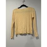 Beulah Cardigan Womens Medium Butter Yellow Button Up Stretch Minimalist Cottage Photo 1