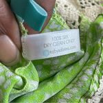 TAJ by Sabrina Crippa | Green 100% Silk Crochet Knit Swim Cover Up Shorts Sz XS Photo 5