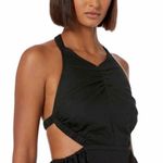 All Saints Ludo Black Cut Out Open Back Halter Linen Blend Midi Dress Size US 8 Photo 12