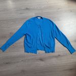 J.Crew  Blue Crew Neck Button Front Cardigan Lightweight Sweater Women's Size M Photo 1