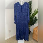 Hutch  Molly Gown Navy Gold‎ Sparkly Chiffon Ruffled Tiered Sz 8 Photo 4