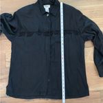 Vintage 80’s Black Beaded fringe Western Button Long Sleeve Shirt Size S… Photo 9