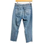 Reformation  Cropped Cigarette savu jeans Distressed Ripped Knee Denim Light Wash Photo 7