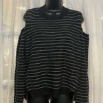 Lucky Brand black and white stripped cold shoulder sweater XL NWT Photo 2