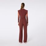 FIGS Layton Crewneck Wide Leg ScrubJumpsuit in Walnut, Size Medium Photo 7