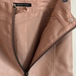 Armani Exchange New Mauve Pink Vegan Snakeskin Embossed Leather Zip Mini Skirt Photo 6