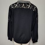 La Bellum Hillary Scott black lace contrast french terry sweatshirt size large Photo 4