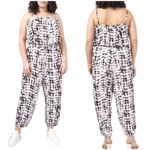 Vince Camuto  Black And‎ White Tie Dye Sleeveless Jumpsuit Size M Photo 1