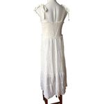 TALULAH  White Smocked Maxi Dress Shoulder Ties, Sz L Photo 5