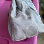 Coach Authentic VGC 13196 Signature Satchel handbag Silver W Gray Patent Handles Photo 9