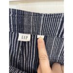 Gap  Linen Blend Navy Striped Cropped Pants Size Large Casual Coastal Boho Travel Photo 2