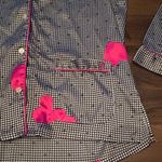 Victoria's Secret ⭐️  Satin Pajama Top Pocket Houndstooth Hearts Button Up Small‎ Photo 2