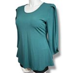 Betabrand Womens Swing Top Shirt Blouse Split Sleeve Scoop Neck Stretch Teal XL Photo 6