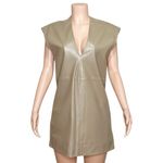 Ganni Lamb Leather Sleeveless Dress, Fossil, FR36/US4 Photo 10