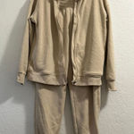 Mondetta  Athleisure Set Women Preppy Staple Warm Jogger Cozy Fleece Zip Size M Photo 0