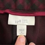 J Jill Ponte Slim Leg Burgundy Checkered Pants Red Size undefined Photo 4