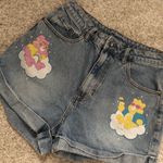 Hot Topic Care Bears Denim Shorts Junior Size 7 with Cartoon bear Print cotton Photo 2