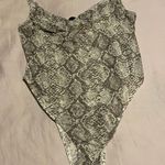 Snakeskin Sheer Bodysuit Size XL NWT Gray Photo 0