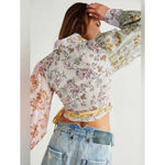 Free People  Small Lucky Penny Wrap Top in Dahlia Combo Multicolor Floral Print Photo 3